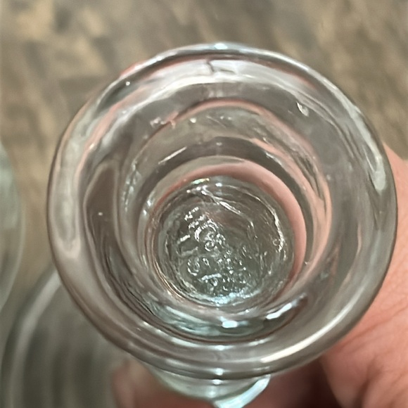 Vintage HOMCO USA Molded Clear Glass Candleholders - Set of 2 -Ribbed Pattern - Picture 4 of 9